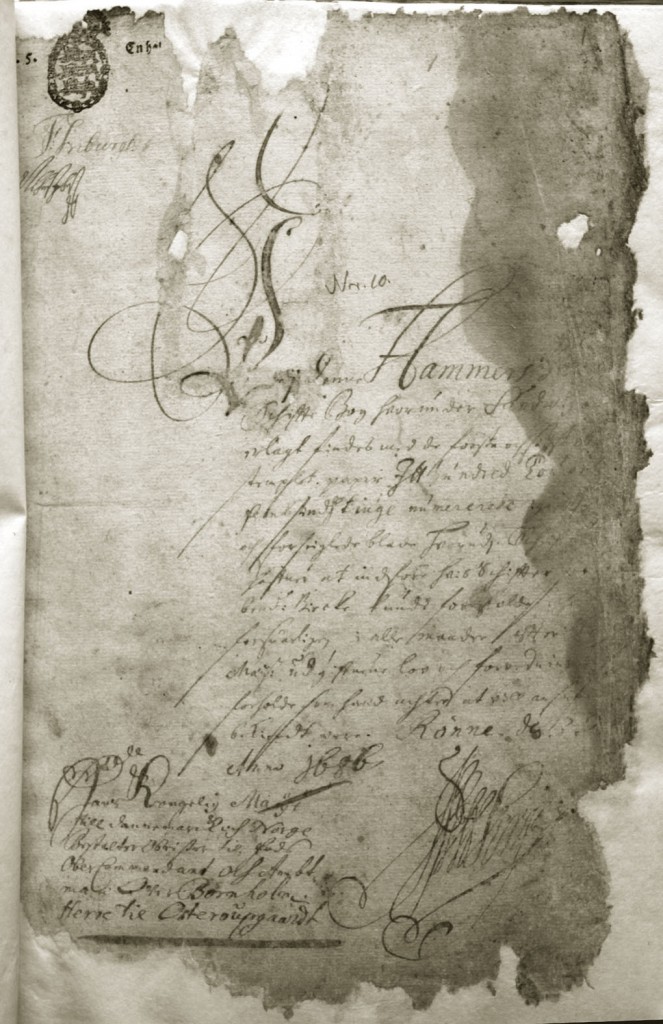 Første side af Hammerhus Birketingbog 1685
