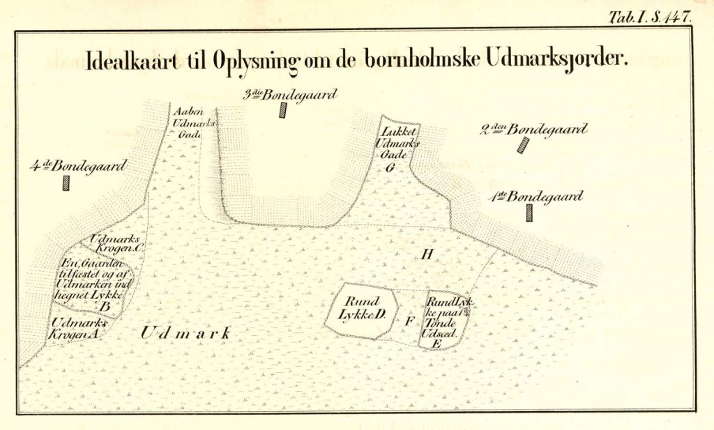 Idealkaart til Oplysning om de bornholmske Udmarksjorder