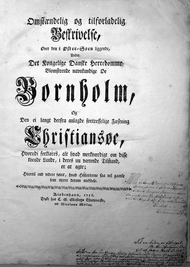 deThuras Bornholmsbeskrivelse titelblad