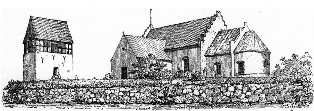 Klemensker kirke før 1874 (fra Danmarks Kirker, Bornholms Amt, side 279)
